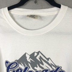 Comfort Colors Colorado Shirt Mens Large White Long Sleeve Mountain Graphic NEW