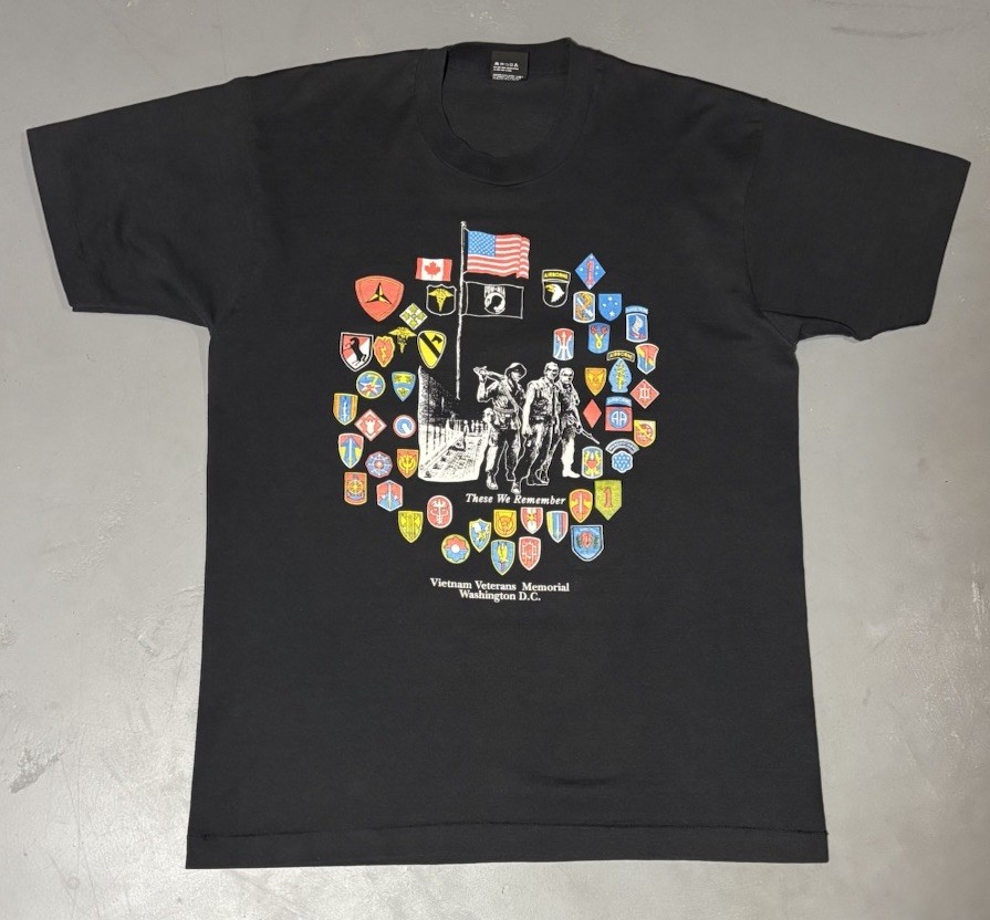 Vintage 90s Vietnam Veterans Memorial Pow Mia Black t Shirt Size Large