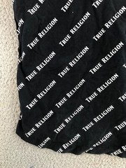 True Religion Shirt Women’s XL Black Sleeveless Round Neck All Over Logo Print