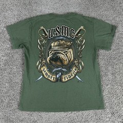 United States Marine Corps Shirt Mens Medium Green Semper Fidelis USMC Military