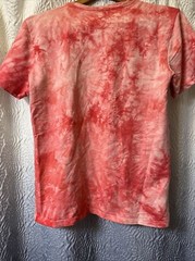 MENS SMALL HUDSON OUTERWEAR SHARK MOUTH TRIPPY PATCHES TYE DYE PINK SHIRT