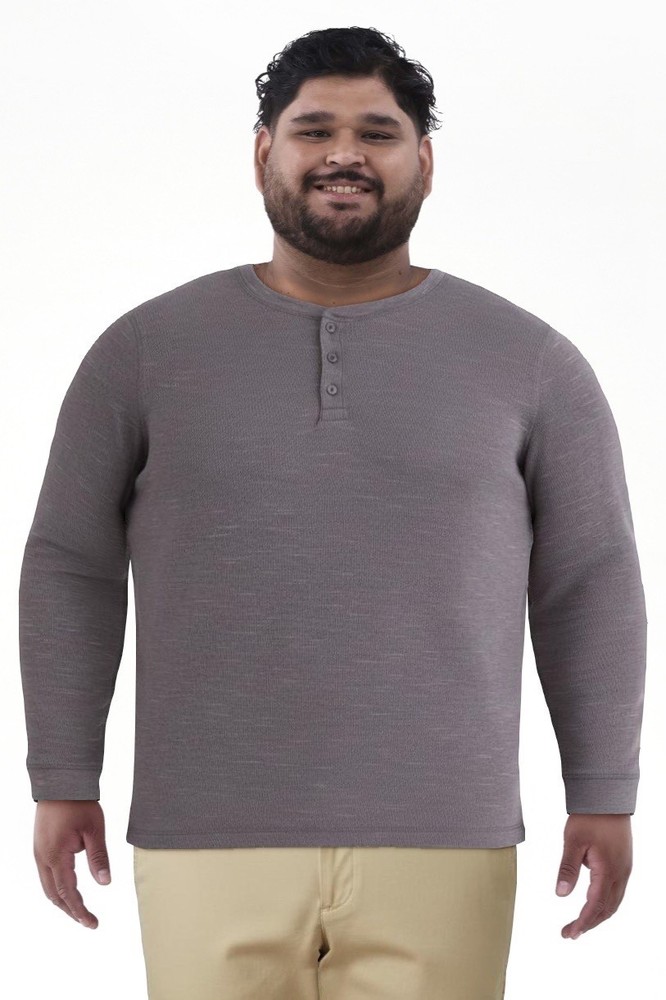 3XLT Thermal Henley 3 Button Long Sleeves Charcoal Gray Men’s 3XL Tall New