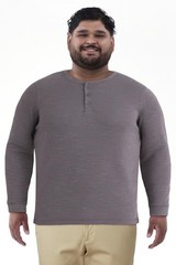3XLT Thermal Henley 3 Button Long Sleeves Charcoal Gray Men’s 3XL Tall New