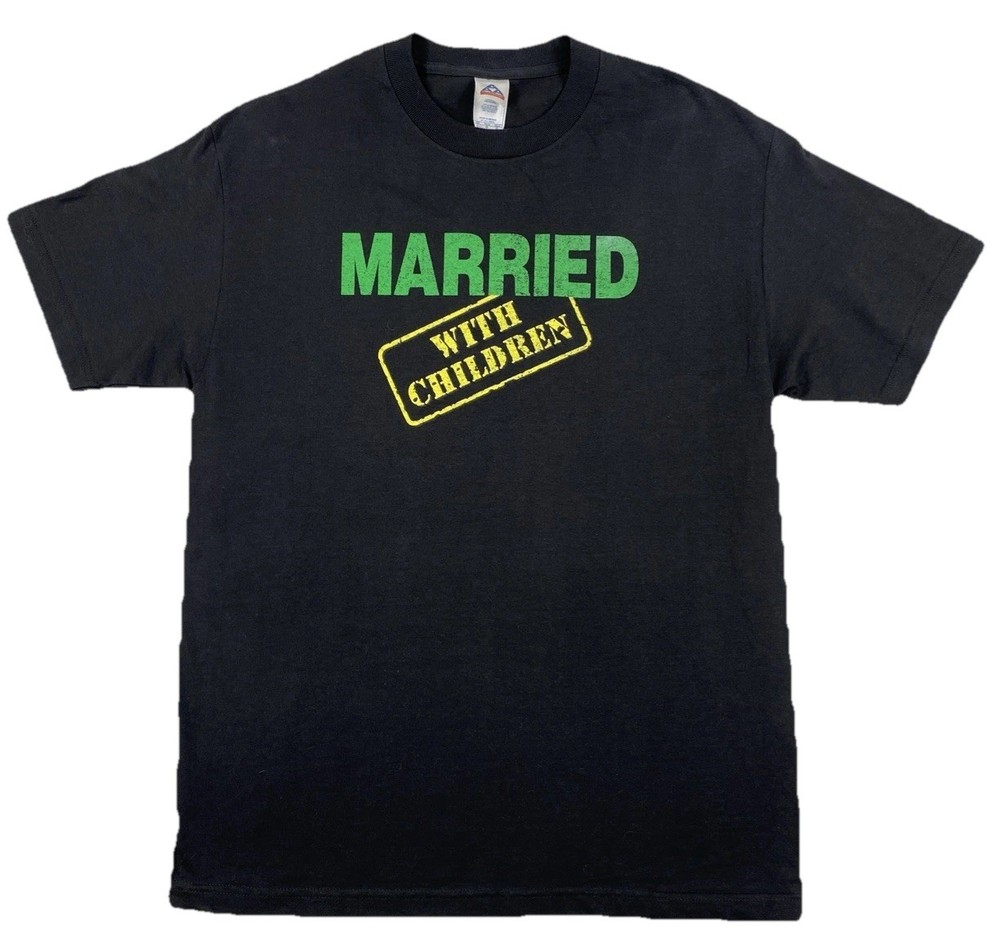Vintage Married With Children T-Shirt Adult Large Black TV Promo Sitcom Al Bundy