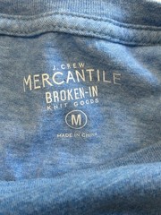 J Crew New York NY heather blue retro navy marine anchor t-shirt Medium