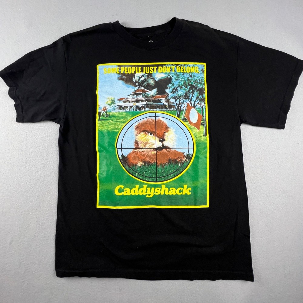 Ripple Junction Caddyshack T-Shirt Mens Large Black Gopher Movie Graphic Tee 80s