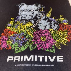 Primitive T-Shirt Men’s 2XXL Reflective Putbull In Flowers Black Short Sleeve-T