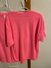 NEW WITHOUT TAGS LOT OF 6 UNISEX SIZE XL HANES SAFETY PINK POCKET T-SHIRTS