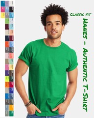 Hanes 5250 Mens Short Sleeve Authentic 100% Cotton Crew Neck Stylish T-Shirt