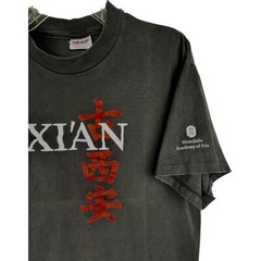 Hanes Heavyweight Shirt Men’s Large Black Red White Single Stitch Vintage