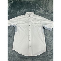 men’s white Reel Legends fishing shirt size small Mariner 2 good condition