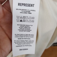 REPRESENT Shirt Mens Medium Cream Pullover Crew Oversized Team 247 T-Shirt Tee
