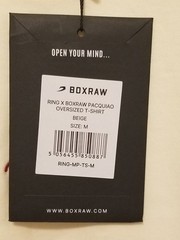 RING x BOXRAW Pacquiao Oversized T-Shirt Men Medium Beige Crewneck Boxing