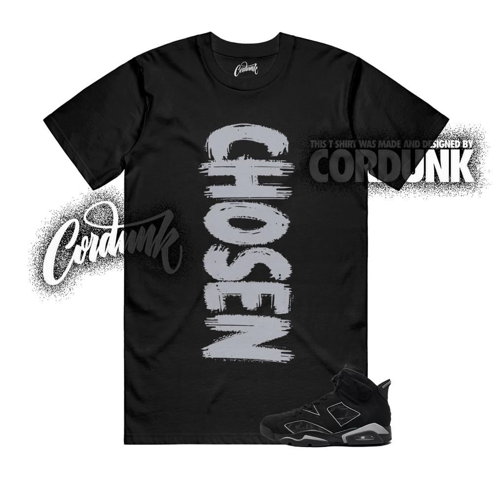 6 Cap and Gown Black Multi-Color Reflect Silver T Shirt Match CHOSEN