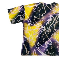 VTG Climate Colorful Tie Dye Scribble Art AOP Boxy T-Shirt L Single Stitch