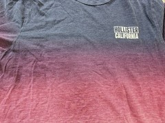 Hollister California Ombre Gradient Blue Purple Cotton T-Shirt Men’s Large Tee
