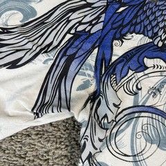 DWNTWN Express Shirt Mens Large White Blue Graphic Ascendance Luster Tattoo Tee