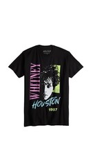 Mens Black Classic Photo Whitney Houston 90s POP Music Singer Shirt Medium