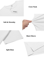 COOFANDY Men’s White Crew Neck T Shirts Cotton Short Sleeve Basic Tee Shirts