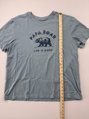 Life Is Good Shirt Mens XL Blue Papa Bear Graphic Tee Tagless Fathers Day