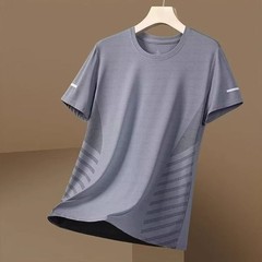 Mens Ice Silk T Shirt with Short Sleeves Ideal for Sports and Casual Wear