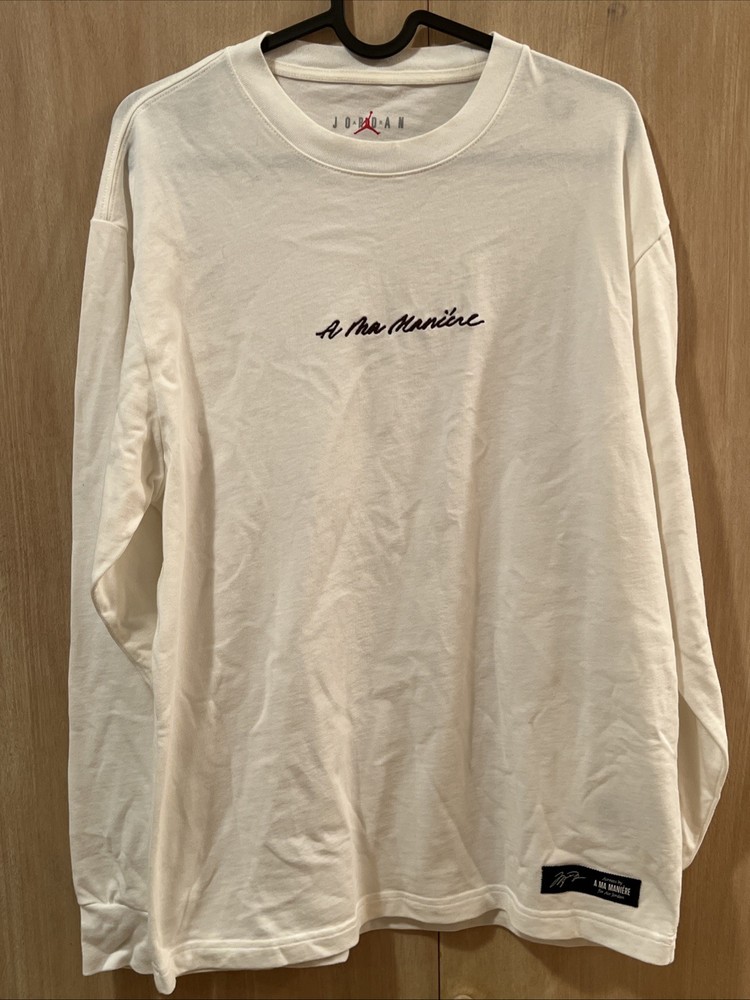 Air Jordan A Ma Maniere Long Sleeve Shirt Cream Size Small