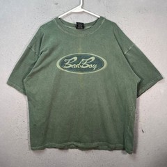 Vintage 90s Bad Boy Club Green Oversized T-Shirt Made In USA 100% Cotton Large