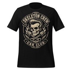 Skeleton Crew Car Club Shirt Hot Rod Rockabilly Gearhead Tee Dad for Gift XS-5XL