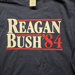Reagan Bush ’84 Campaign T-Shirt Men’s Medium Blue Long Sleeve Retro USA