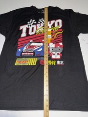Hello Kitty Men T-Shirt Large Tokyo Japan Racing Sanrio Cartoon Cotton Black NWT