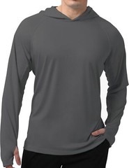 Men’s UPF 50+ Sun Hoodie Long Sleeve Fishing Shirt Lightweight Quick Dry