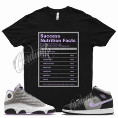 SUCCESS T Shirt for J1 1 Mid SE GS Houndstooth Lilac Silver Plaid Violet 13