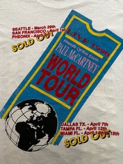 Vintage 1990 Paul McCartney World Tour Friends of the Earth T-Shirt