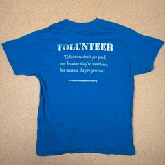 Gildan Heavy Cotton Priceless Pets Rescue Volunteer T-Shirt Blue Size L