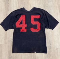 vintage 60s Football Athletic Tee Cotton S USA Made 50s Russell Sunfaded True