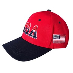 Unisex USA Baseball Cap Red Hat Embroidery Flag Cap Adjustable Size for Adult…