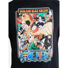 Mens One Piece Straw Hat Crew Short Sleeve T Shirt Black Anime XXX-Large 3X 3XL