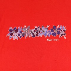 Vintage Maui Mens 3XL Red Hawaiian Floral Aloha Flowers Tropical Beach Y2K ^