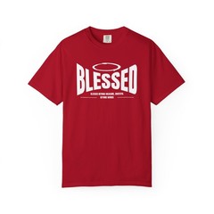 Blessed halo graphic T-Shirt | faith typography, gray tee