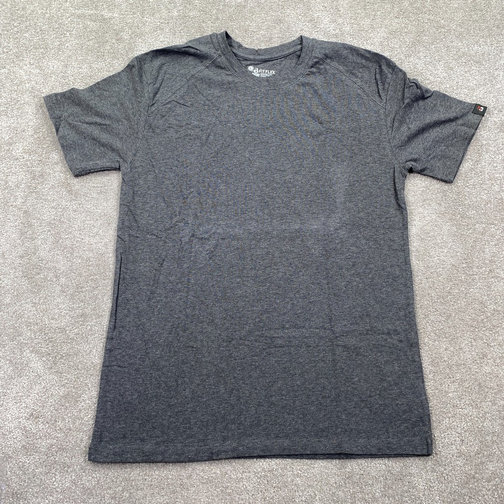 Badger Sports Fit Flex Activewear Crew Neck T-Shirt Men’s Size L Charcoal Gray