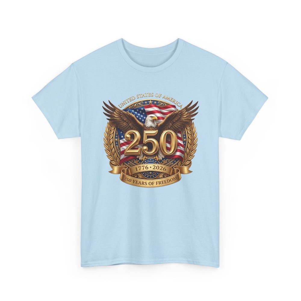 250 Years of Freedom Eagle Patriotic Men’s T-Shirt American Flag Anniversary Tee