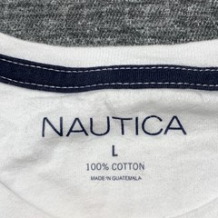 Nautica T Shirt Mens Large Multicolor Colorblock Cotton Spellout Logo Streetwear
