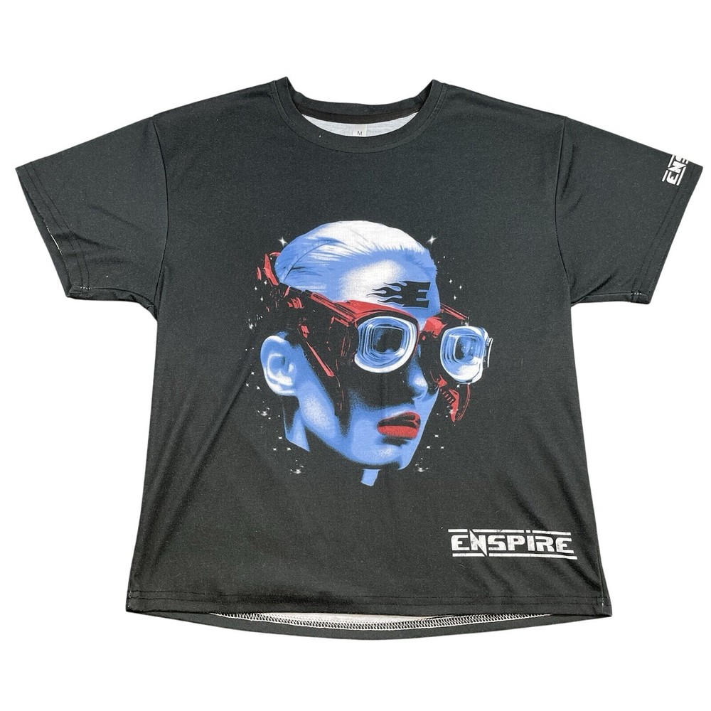 Enspire Men T-Shirt Synthetic Black Size M Futuristic Y2K Cyberpunk Streetwear