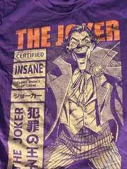 DC COMICS The Joker Men’s Certified Insane T Shirt Gray Batman Size Large