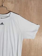 adidas climalite activewear shirt mens size L crew neck short sleeve white