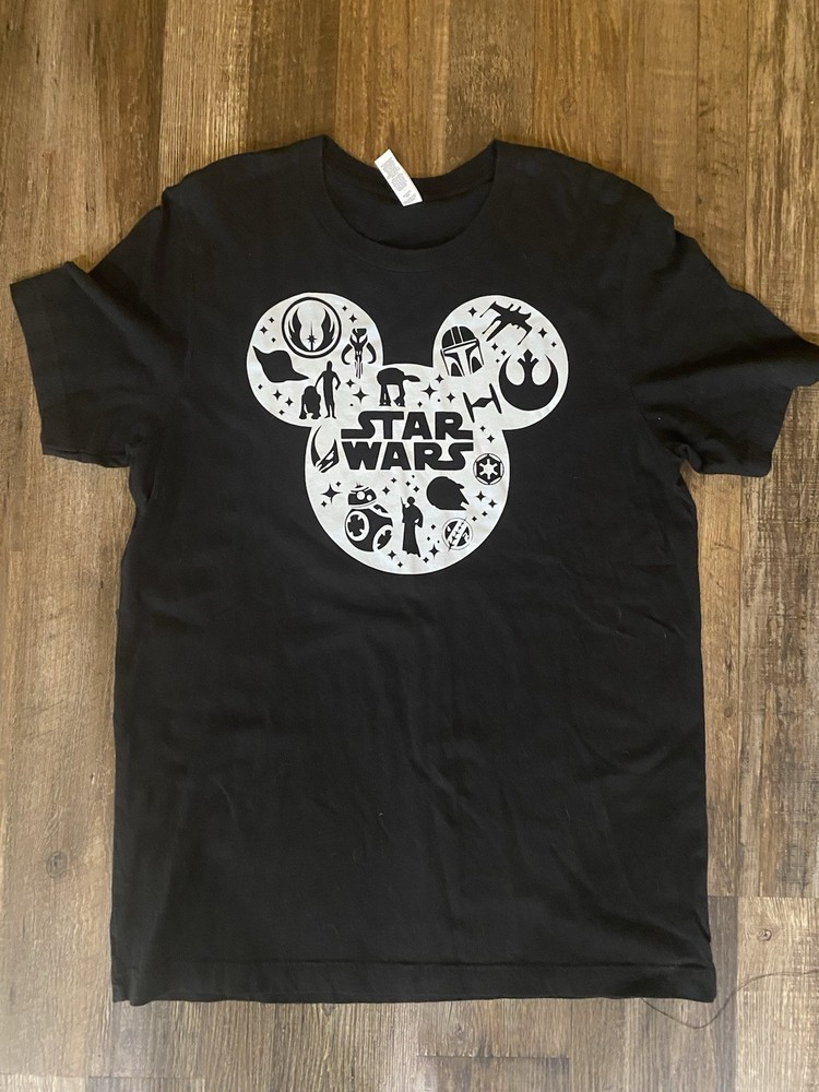 Bella + Canvas Star Wars Black Graphic Print Crew Neck T-Shirt Men’s L