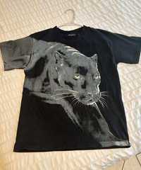 Radical Nature Men’s Medium T-Shirt 90s Vintage Animal Tee Black Panther Print