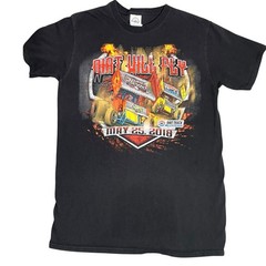 Vtg Charlotte Outlaw Championship Dirt Track Car Racing T-Shirt S Black Unisex