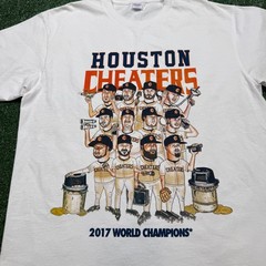 Undefeated Houston Cheaters T Shirt 2017 World Champion Astros Mens Size L White