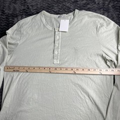 Buck Mason Henley Shirt Mens M Green Long Sleeve 100% Cotton Top NWT